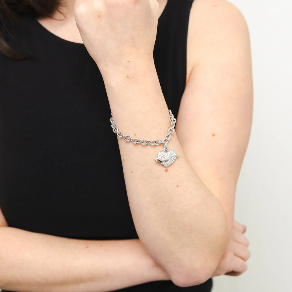 Guess Crystal Heart Charm Bracelet - Image 2