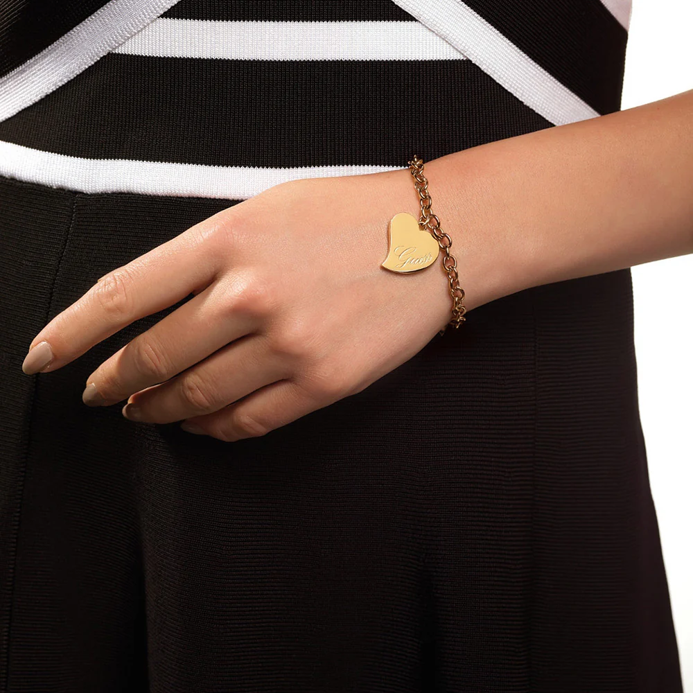 Guess Gold Plated Love Heart Bracelet - Image 2