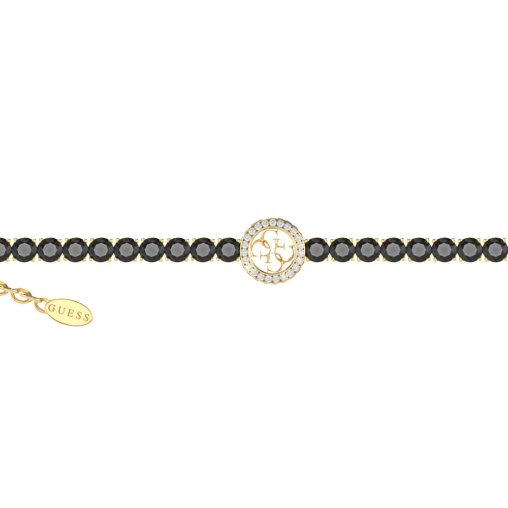Guess Gold Plated Stainless Steel 3mm 4G Logo Cubic Zirconia Tennis Bracelet - Image 2