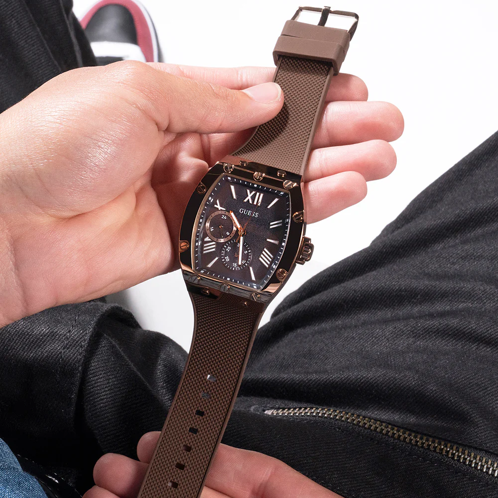 Guess GW0568G1 Falcon Brown Silicone Mens Watch - Image 8