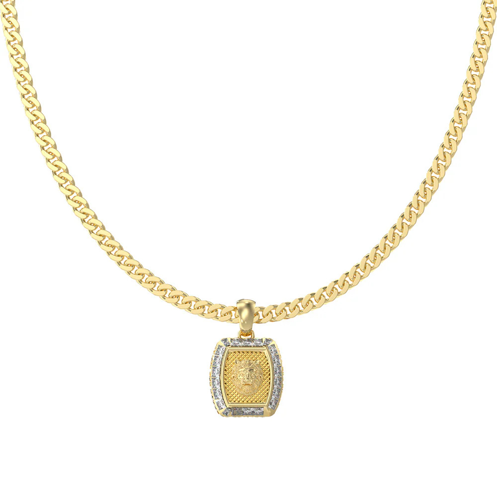 Guess Men's Jewellery Gold Plated Stainless Steel 15.5mm Lion Charm Pendant On 21" Chain - Image 2