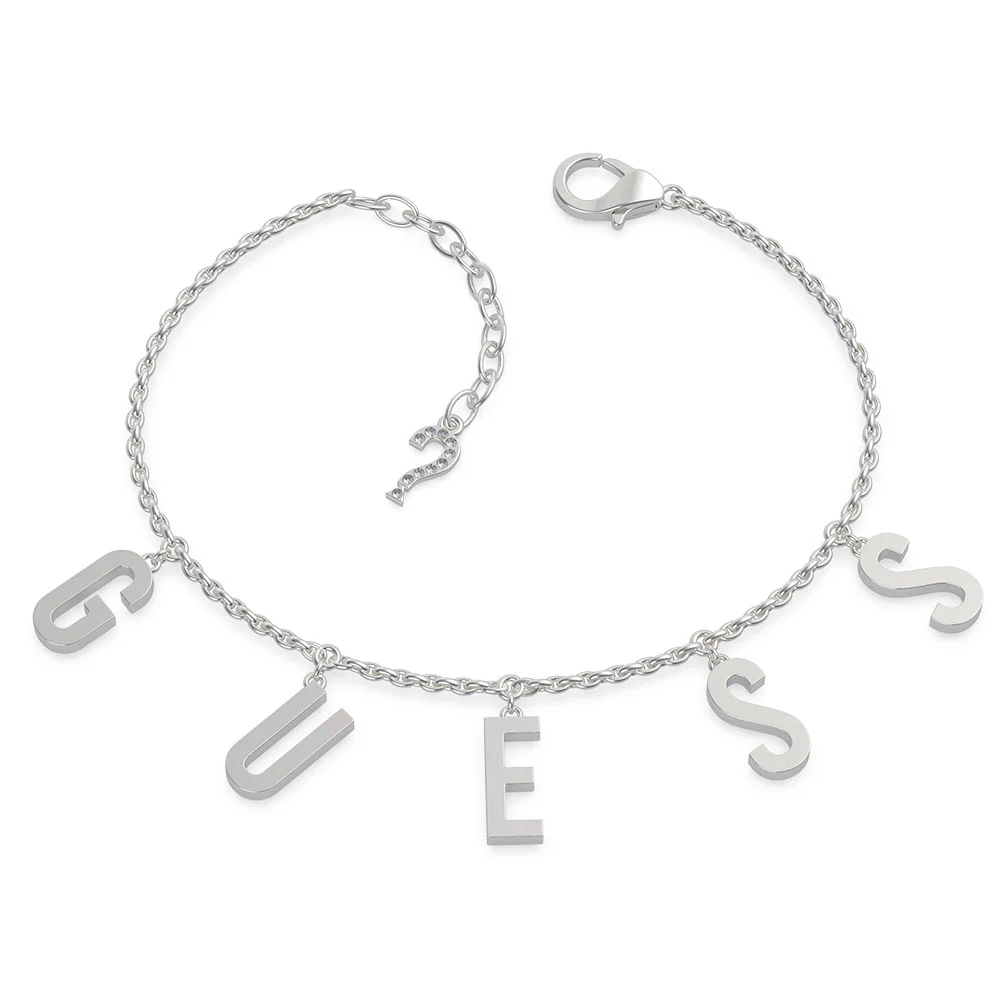 GUESS Pave Letter Charm Bracelet SST - Image 2