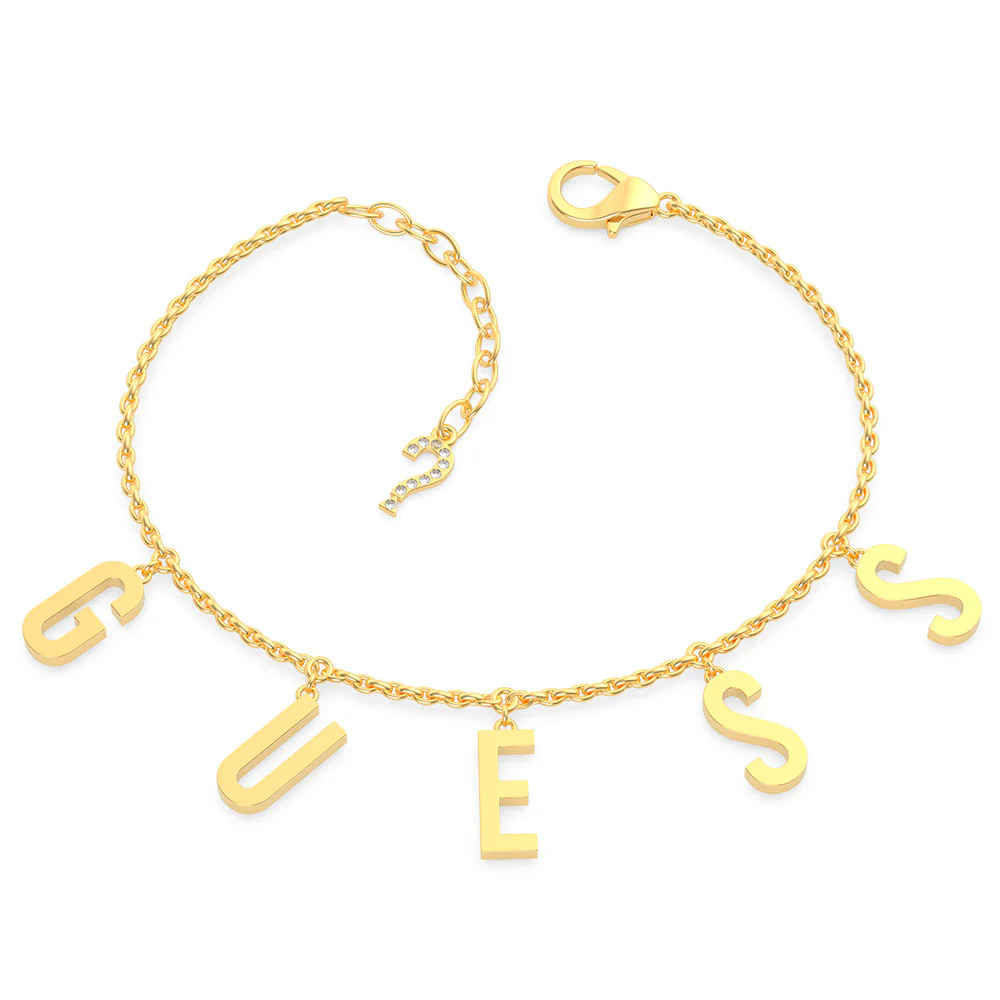 GUESS Pave Letter Charm Bracelet SSt+GP - Image 2