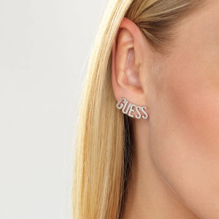 GUESS Script Stud Earrings SST - Image 4