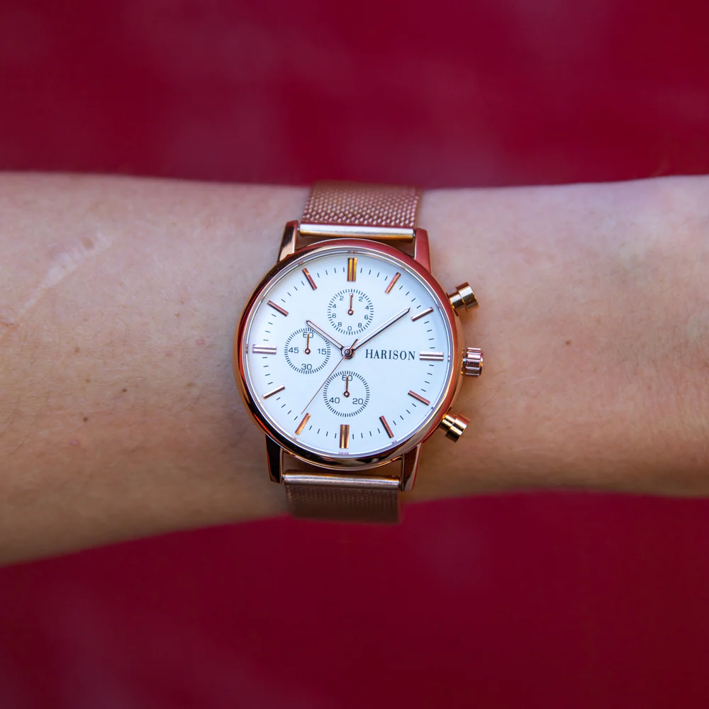 Harison Ezra GH025-GWG Rose Gold-Plated Stainless Steel Watch with Decorative Sub-Dials - Image 2
