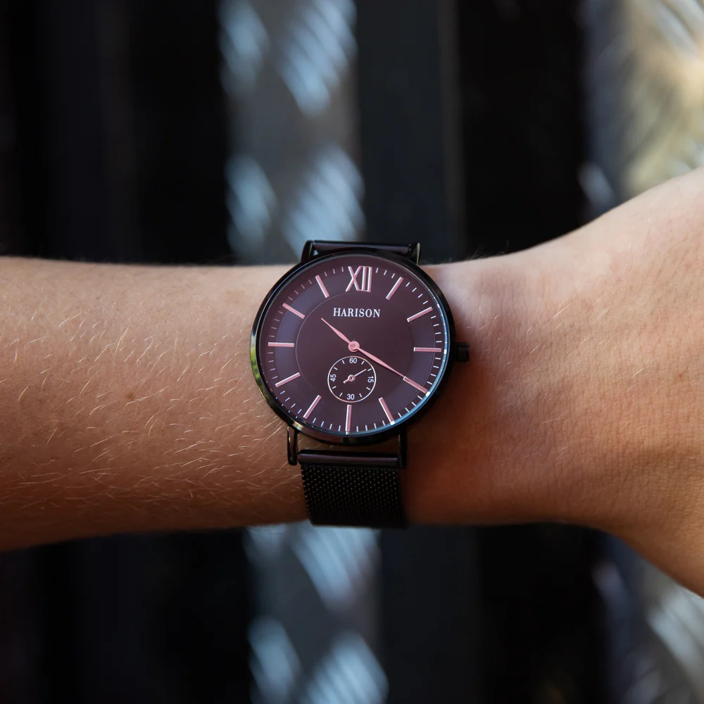 Harison Otto G15010 Black Stainless Steel Watch with Decorative Sub-Dials - Image 2