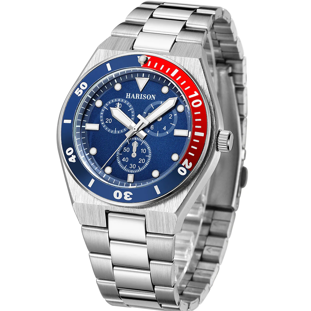 Harison Santos XM574BRB Stainless Steel Watch with Decorative Sub Dials - Image 2