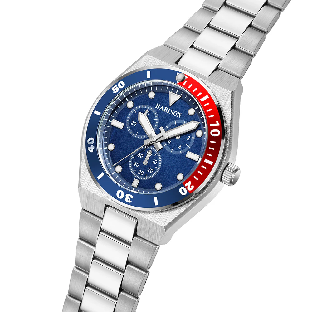 Harison Santos XM574BRB Stainless Steel Watch with Decorative Sub Dials - Image 3