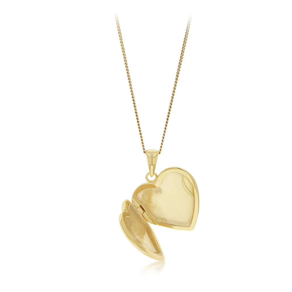 Heart Cubic Zirconia Locket in Gold Plated Silver - Image 2