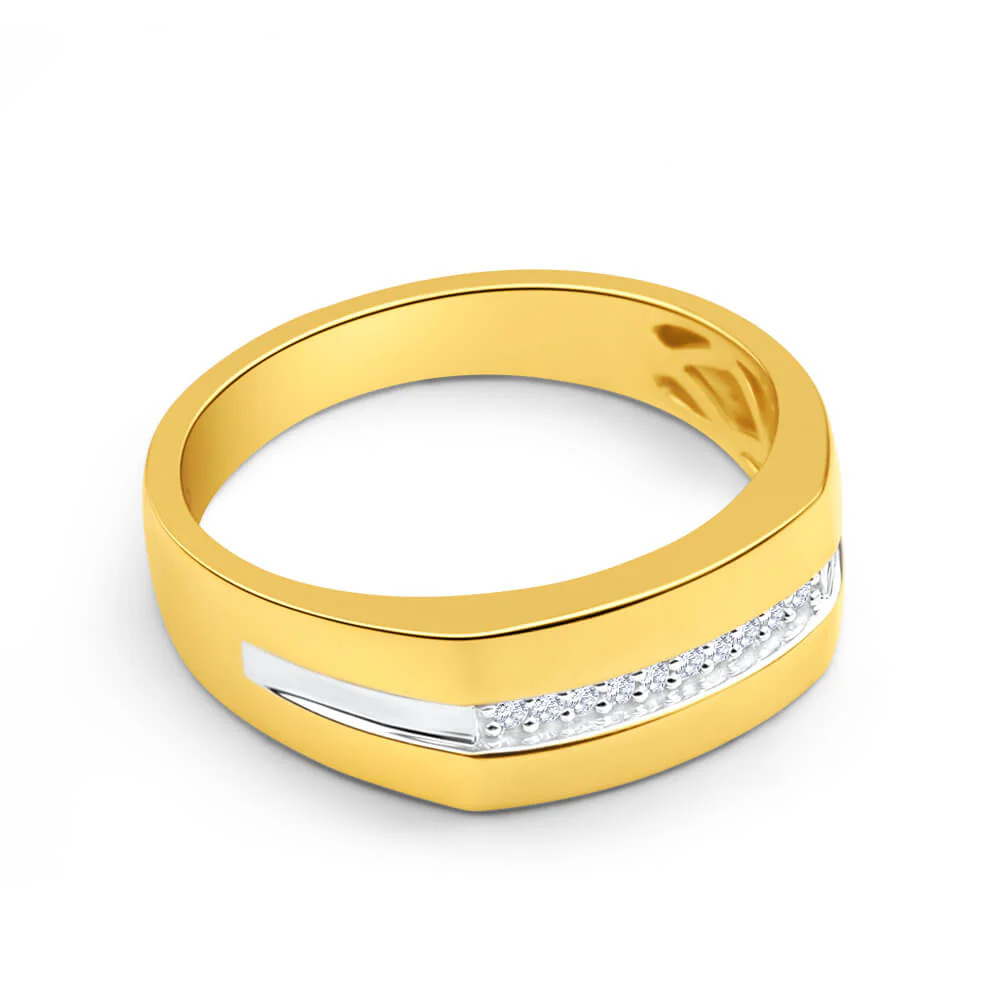 His and Hers Rings 9ct Yellow Gold Ladies Ring With 10 Diamonds - Image 2
