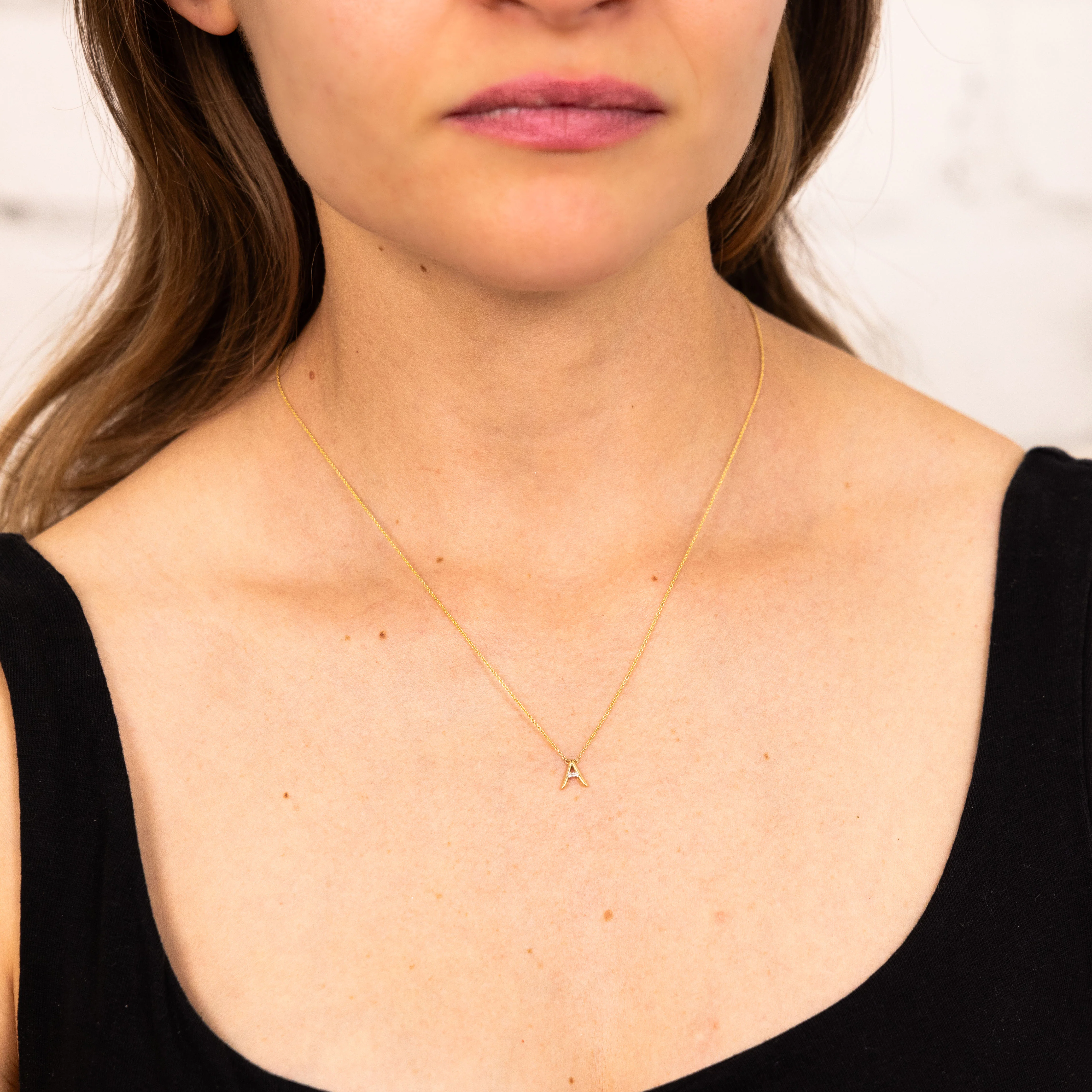 Initial A Diamond Pendant in 9ct Yellow Gold - Image 2