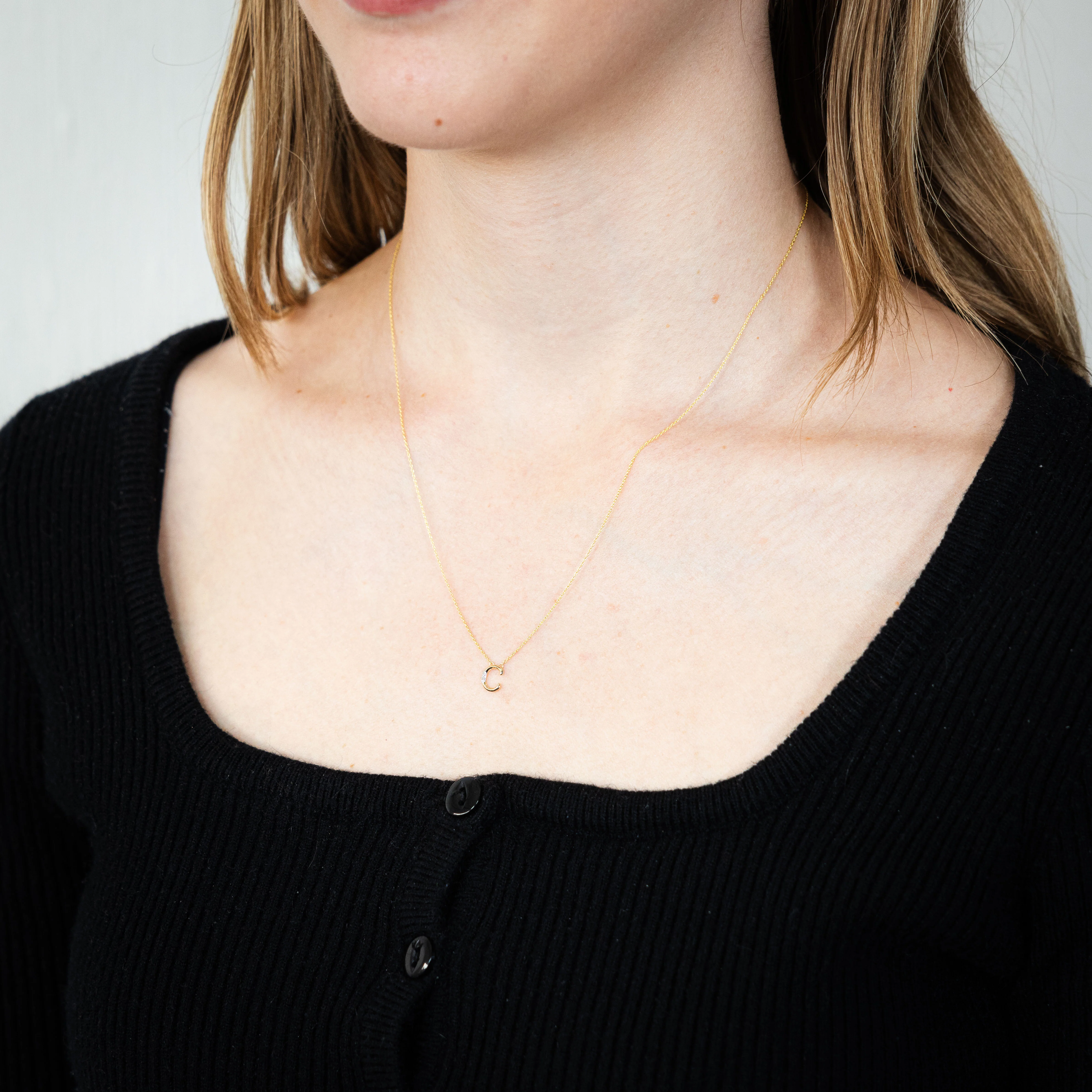 Initial C Diamond Pendant in 9ct Yellow Gold - Image 2