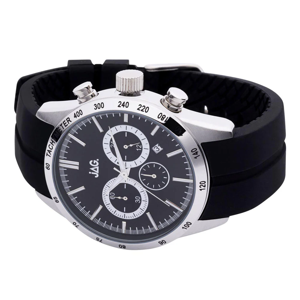 Jag Max J2168 Multi-Function Black Silicone Mens Watch - Image 3