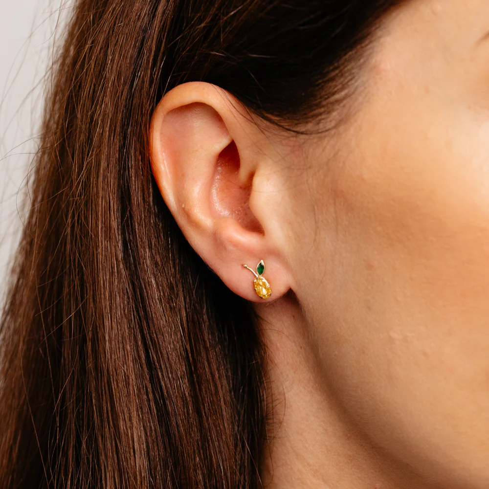 Lemon Stud Earrings in 9ct Yellow Gold - Image 2