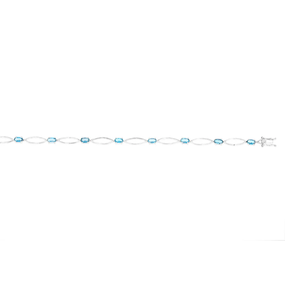 London Blue Topaz Bracelet in Sterling Silver - Image 2