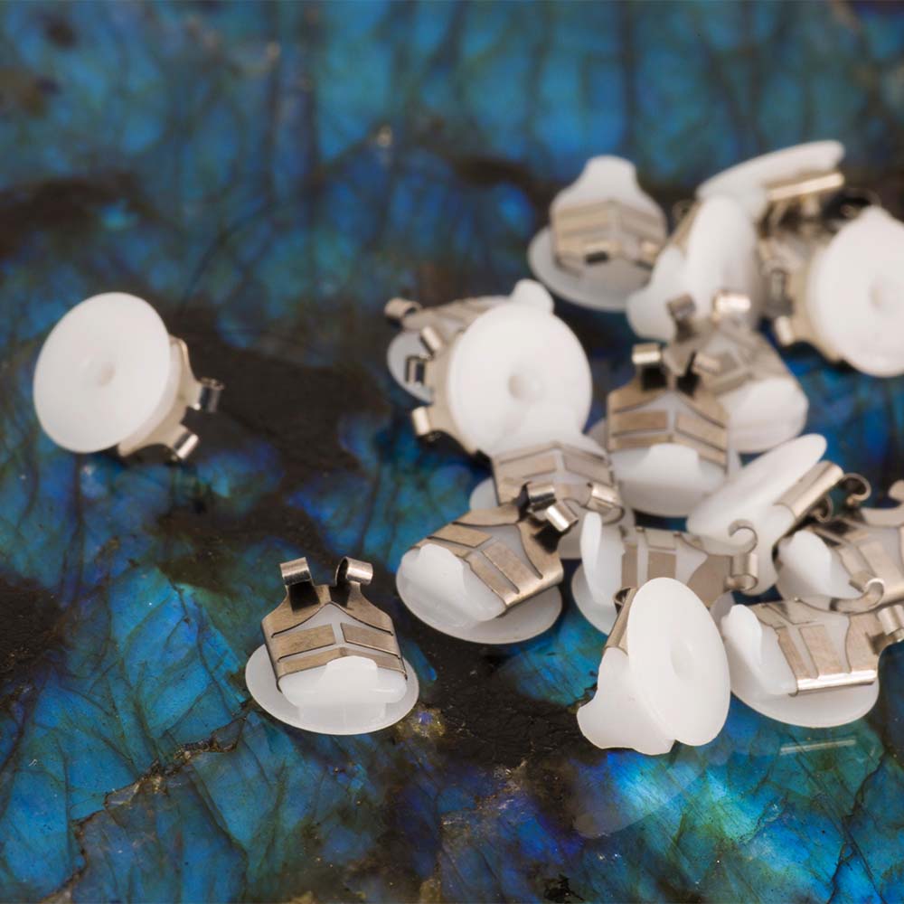 Lox Silver Tone Secure Earring Backs Two Pairs Pack - Image 3