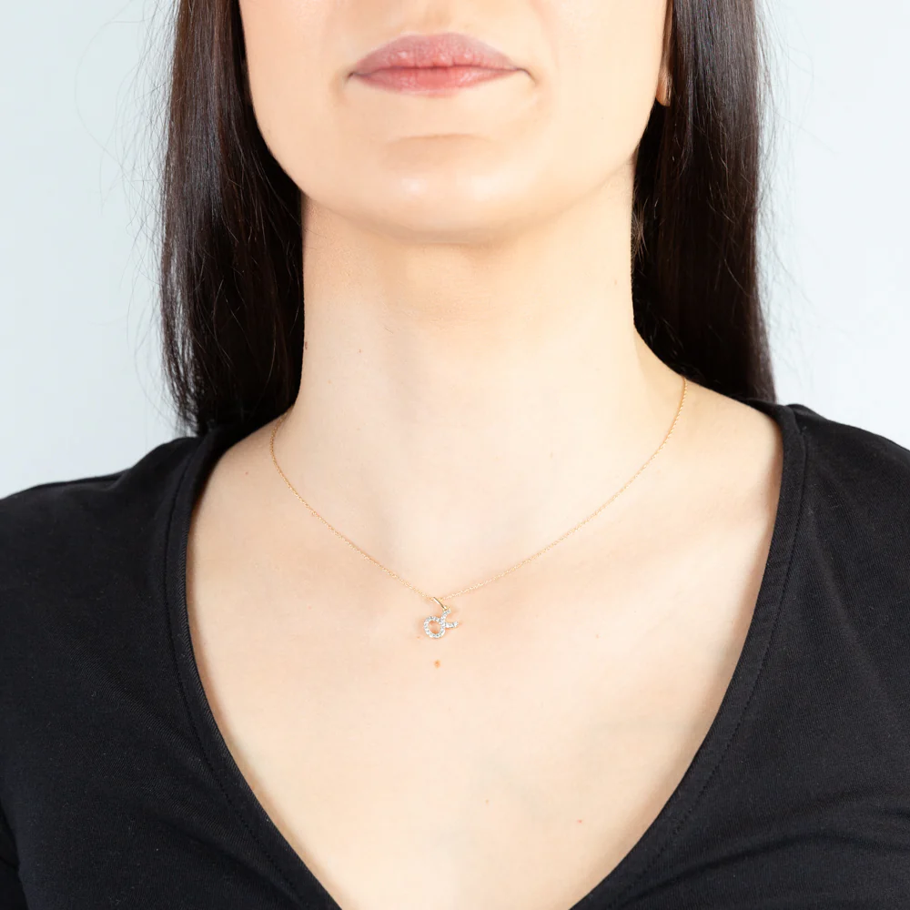 Luminesce Lab Diamond 9ct Yellow Gold Taurus 1/10 Carat Diamond Pendant With Chain - Image 2