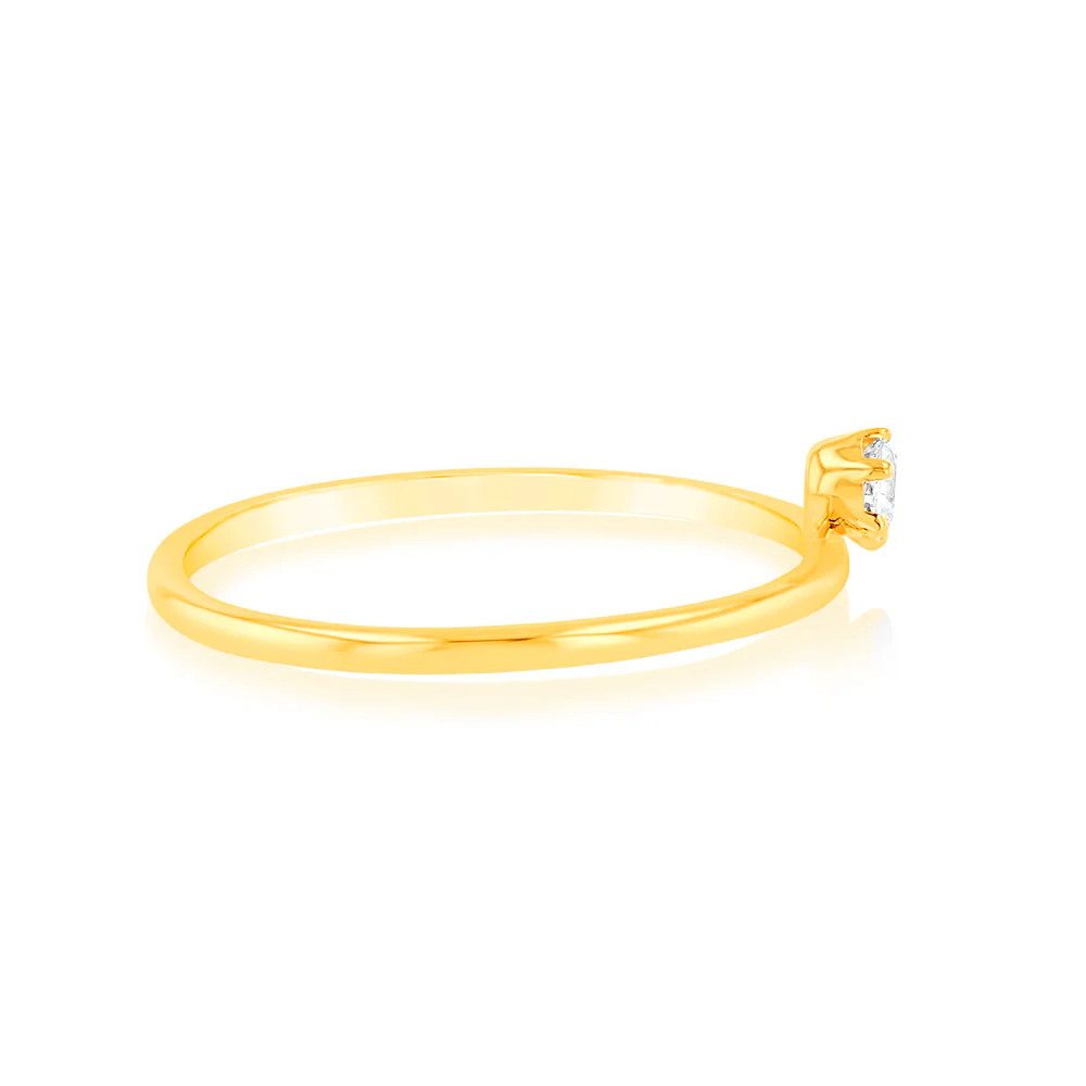 Luminesce Lab Grown 0.05Ct Diamond Ring in 9ct Yellow Gold - Image 2