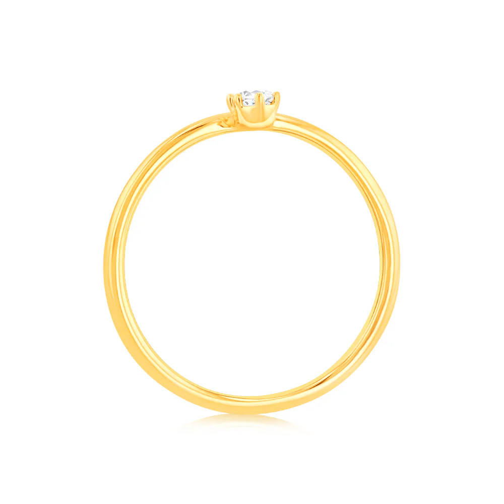 Luminesce Lab Grown 0.05Ct Diamond Ring in 9ct Yellow Gold - Image 3