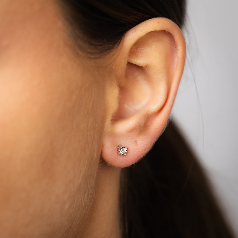 Luminesce Lab Grown 0.10 Carat Diamond Stud Earrings in Sterling Silver - Image 2
