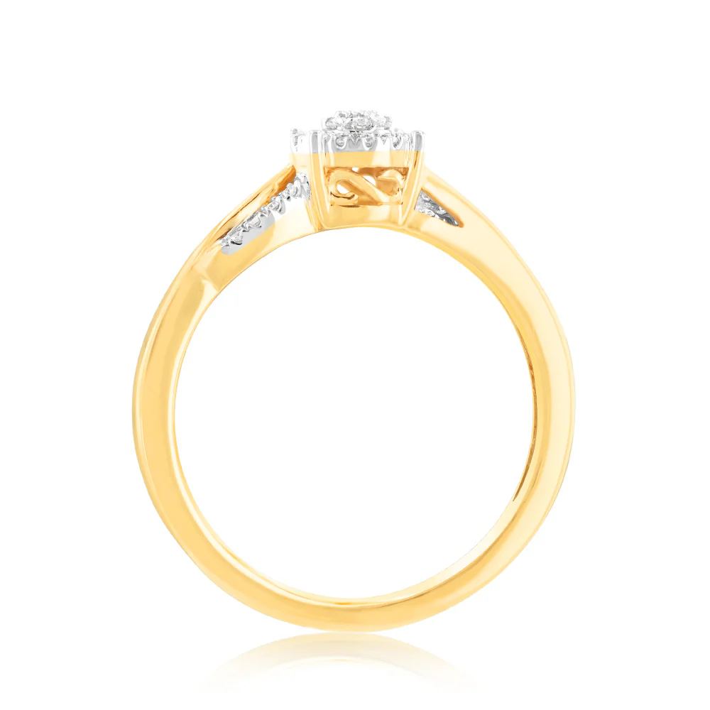 Luminesce Lab Grown 0.10ct Diamond Ring in 9ct Yellow Gold - Image 3
