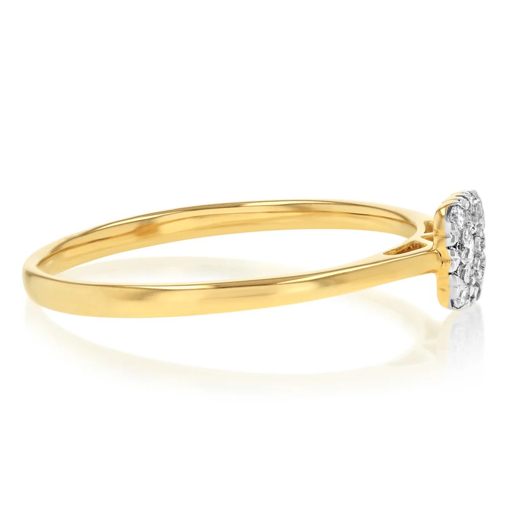Luminesce Lab Grown 0.15 Carat Diamond Cluster Dress Ring in 9ct Yellow Gold - Image 2