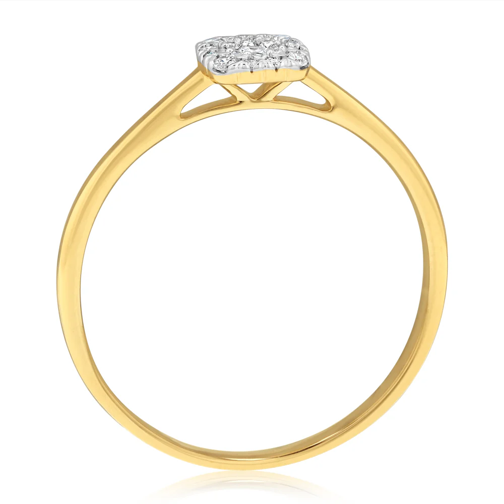 Luminesce Lab Grown 0.15 Carat Diamond Cluster Dress Ring in 9ct Yellow Gold - Image 3