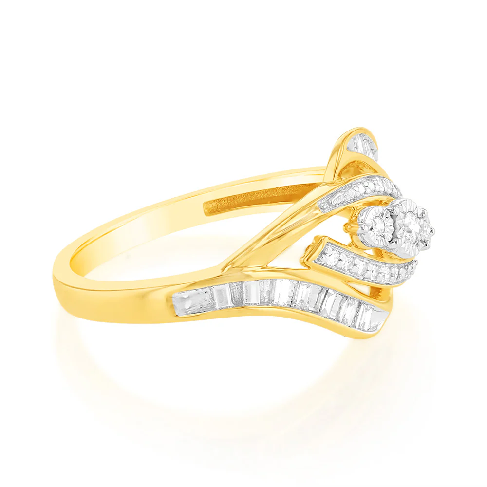 Luminesce Lab Grown 0.18Ct Diamond Ring in 9ct Yellow Gold - Image 2