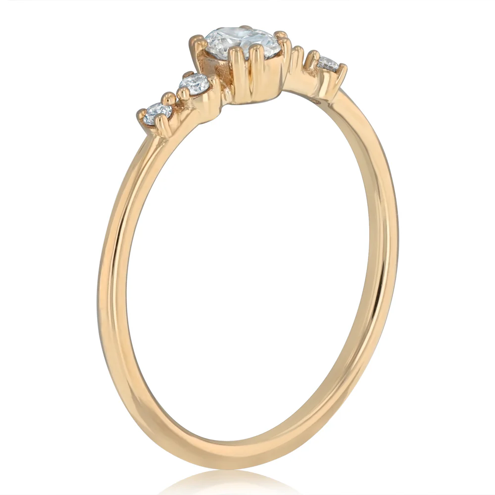 Luminesce Lab Grown 0.26 Carat Diamond Oval Ring in 9ct Yellow Gold - Image 3