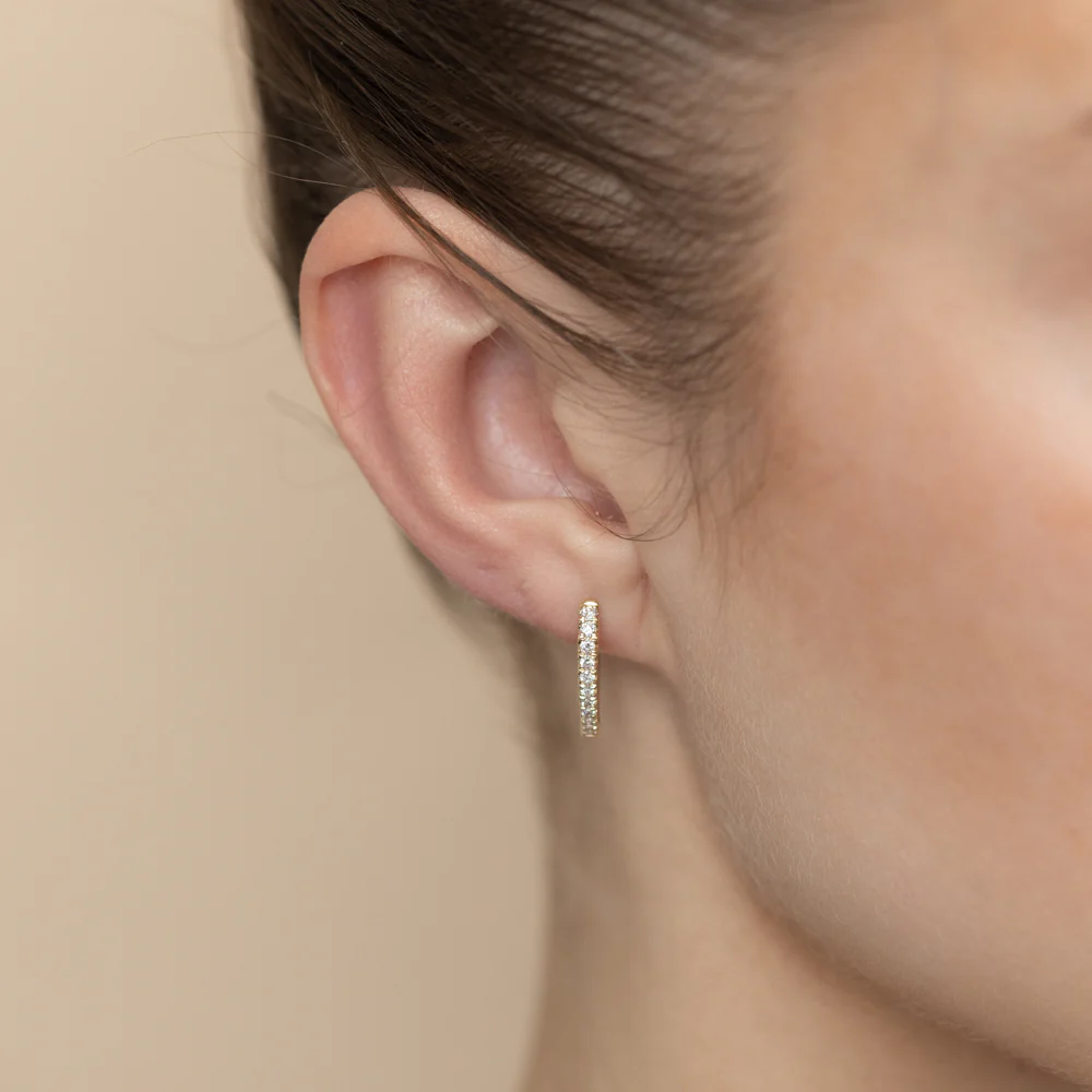 Luminesce Lab Grown 0.30 Carat Diamond Hoop Earrings in 9ct Yellow Gold - Image 2