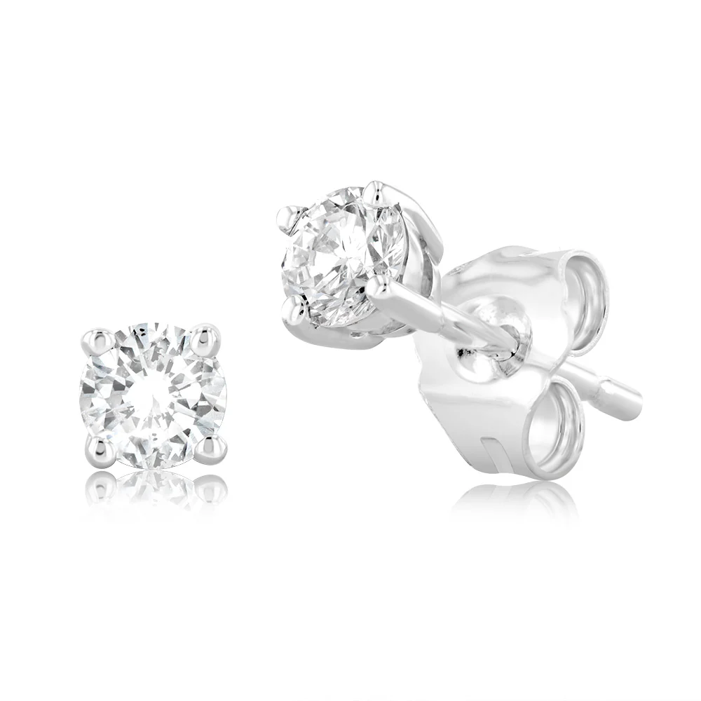 Luminesce Lab Grown 0.30Ct Earring & 0.30Ct Diamond Pendant Set With Adjustable Chain in 9ct White Gold - Image 2
