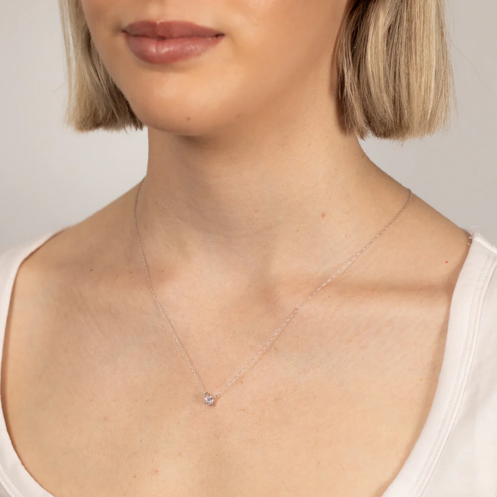 Luminesce Lab Grown 0.30Ct Earring & 0.30Ct Diamond Pendant Set With Adjustable Chain in 9ct White Gold - Image 3
