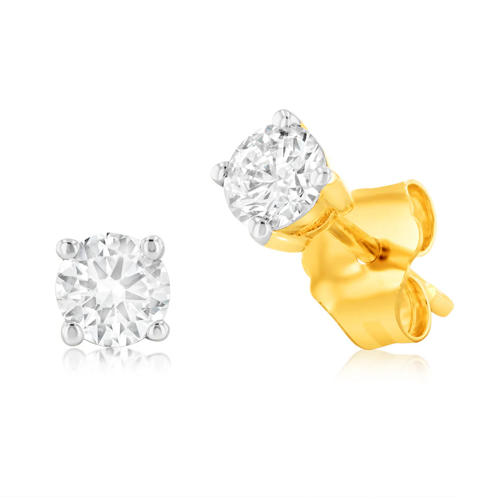 Luminesce Lab Grown 0.30Ct Earring & 0.30Ct Diamond Pendant Set With Adjustable Chain in 9ct Yellow Gold - Image 2
