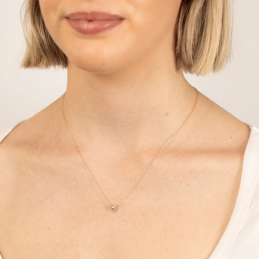 Luminesce Lab Grown 0.30Ct Earring & 0.30Ct Diamond Pendant Set With Adjustable Chain in 9ct Yellow Gold - Image 4