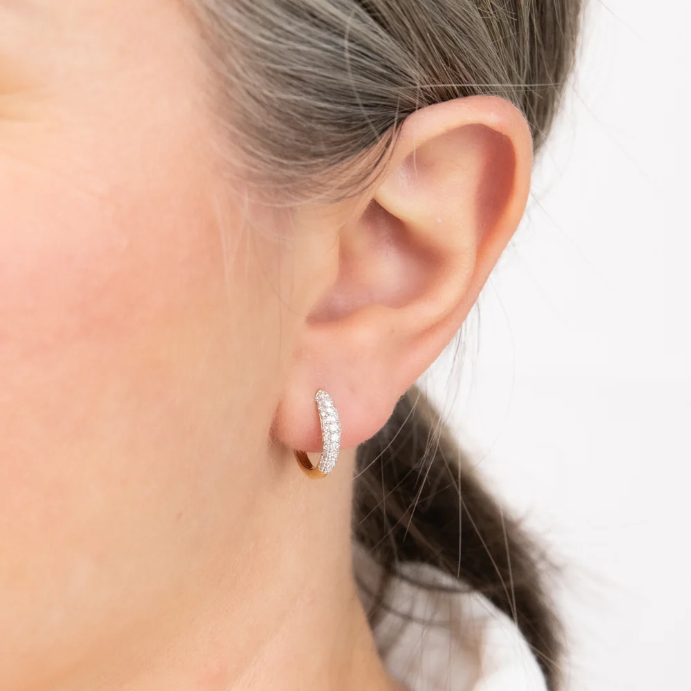 Luminesce Lab Grown 0.4 Carat Diamond Gold Plated Silver Hoop Earrings - Image 2