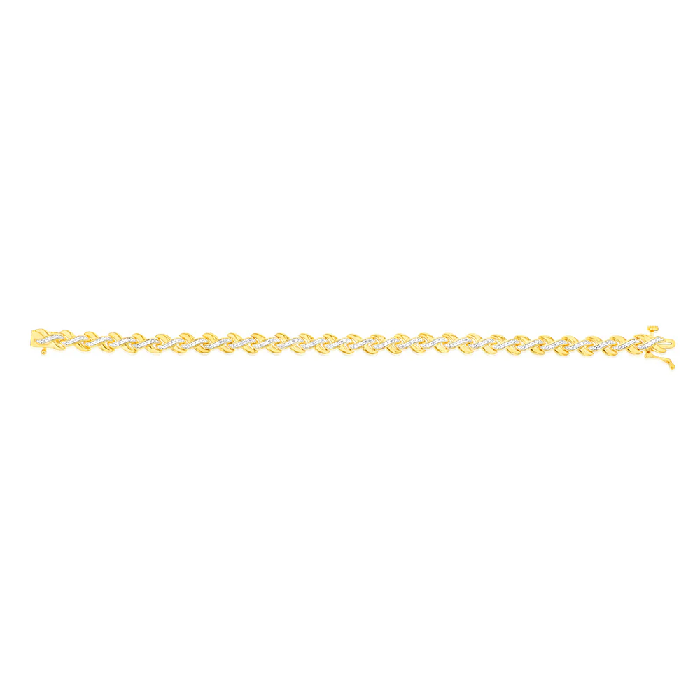 Luminesce Lab Grown 0.40 Carat Tennis Diamond Bracelet in Gold Plated Silver 17.5CM - Image 2