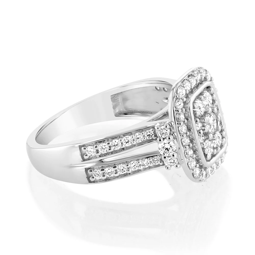 Luminesce Lab Grown 0.80 Carat Diamond Cluster Ring in 9ct White Gold - Image 2