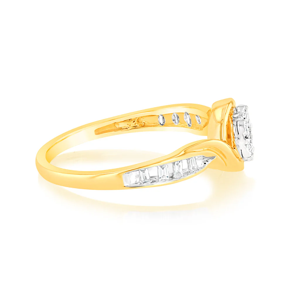 Luminesce Lab Grown 05-09Pts Diamond Ring in 9ct Yellow Gold - Image 2