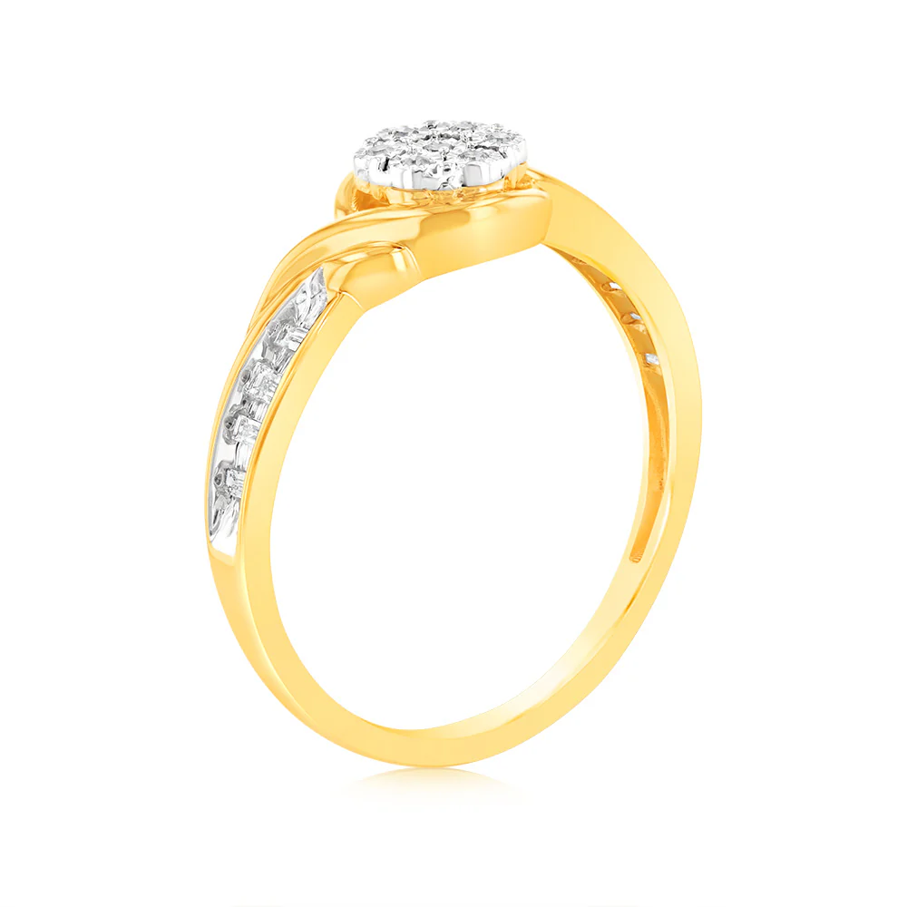 Luminesce Lab Grown 05-09Pts Diamond Ring in 9ct Yellow Gold - Image 3