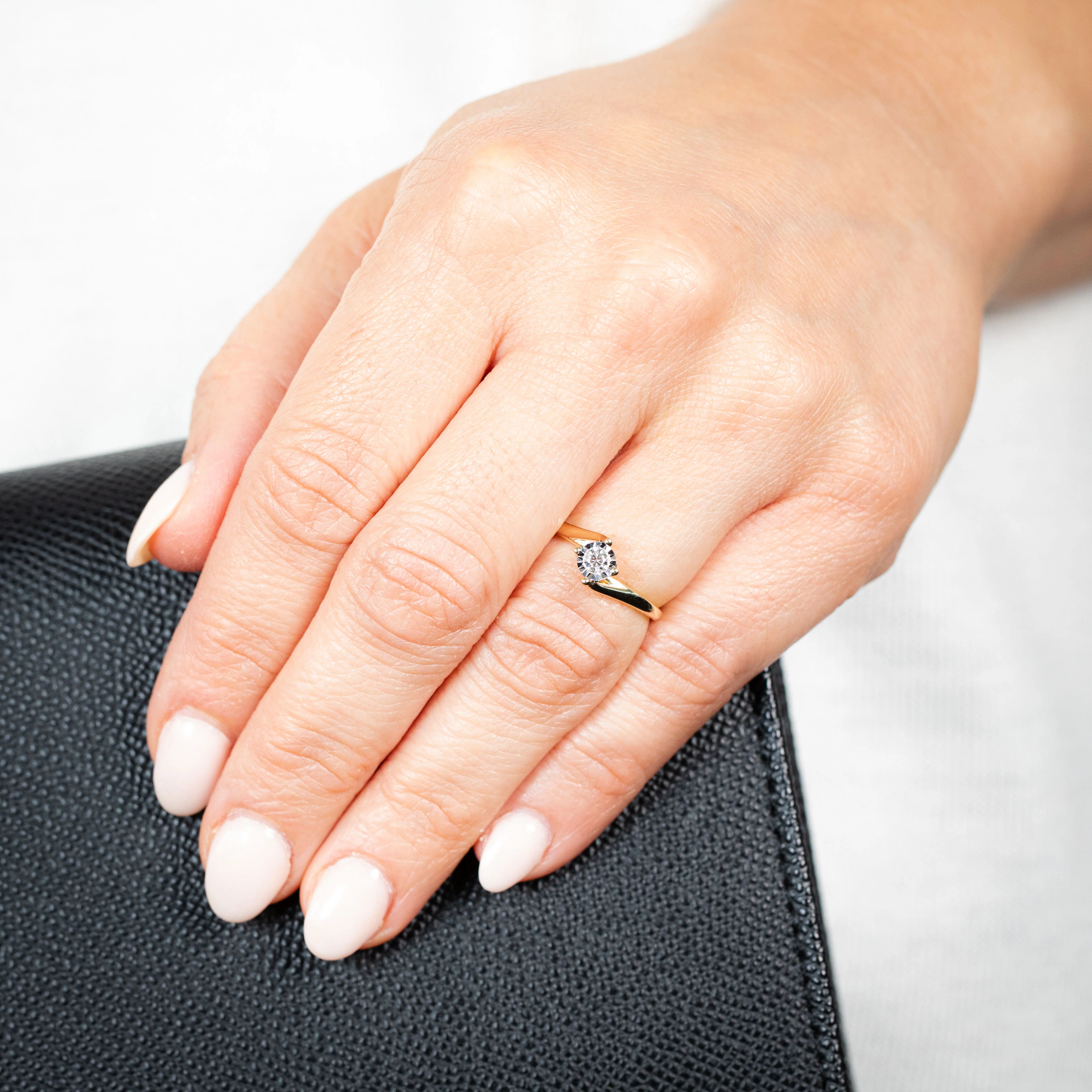 Luminesce Lab Grown 1/10 Carat Diamond 4 Claw Ring in 9ct Yellow Gold - Image 3