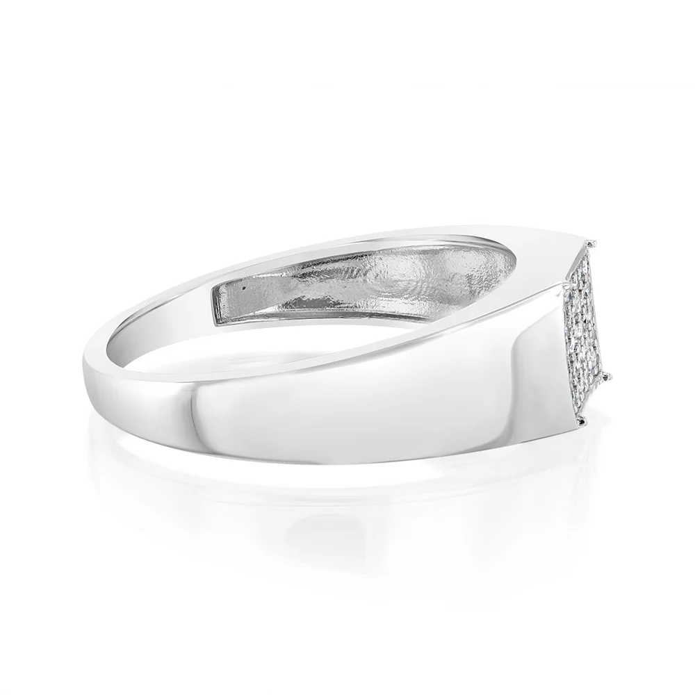 Luminesce Lab Grown 1/10 Carat Diamond Gents Ring in Sterling Silver - Image 2