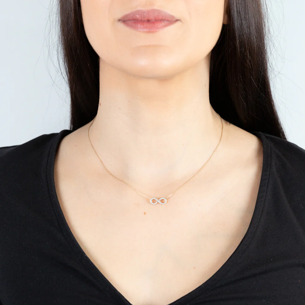 Luminesce Lab Grown 1/10 Carat Diamond Infinity Pendant in 9ct Yellow Gold - Image 2