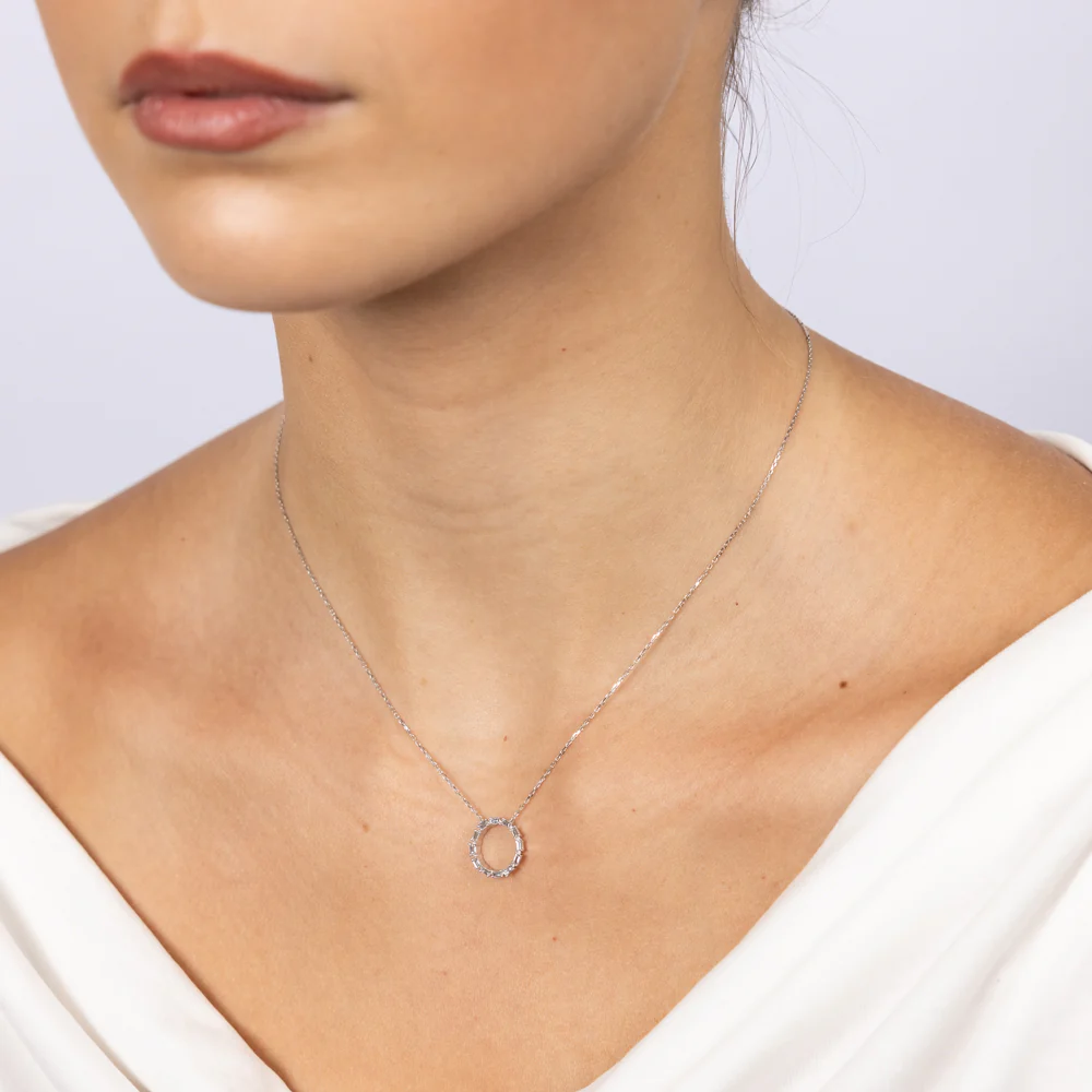 Luminesce Lab Grown 1/10 Carat Diamond Life Of Circle Pendant in 9ct White Gold - Image 2