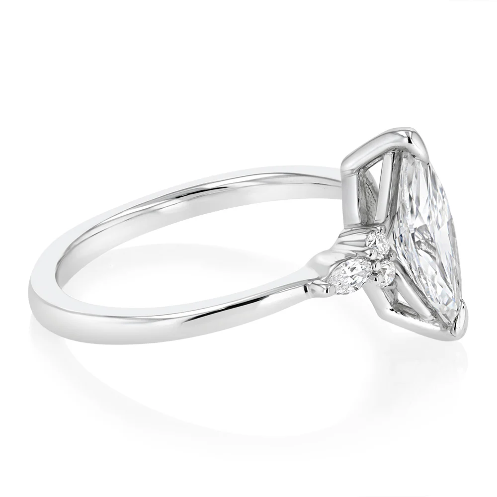 Luminesce Lab Grown 1.10 Carat Diamond Marquise Ring in 9ct White Gold - Image 2