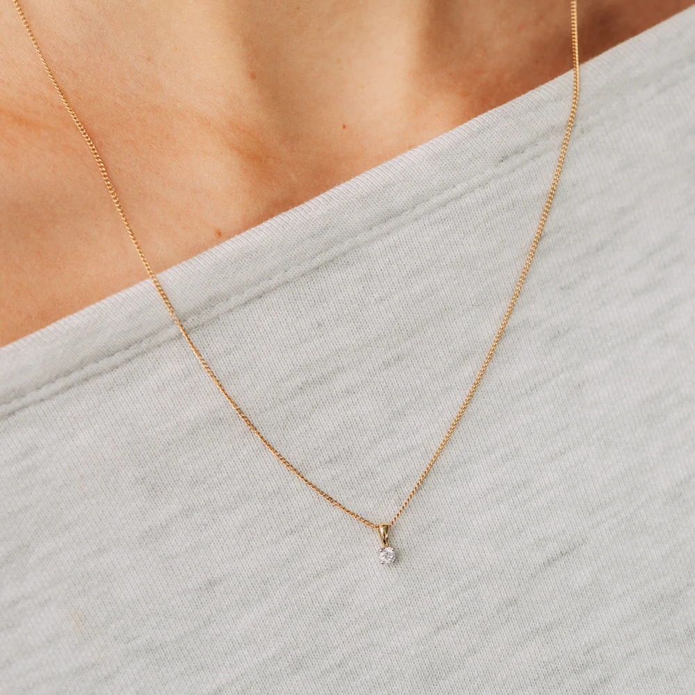Luminesce Lab Grown 1/10 Carat Diamond Pendant in 9ct Yellow and White Gold - Image 2