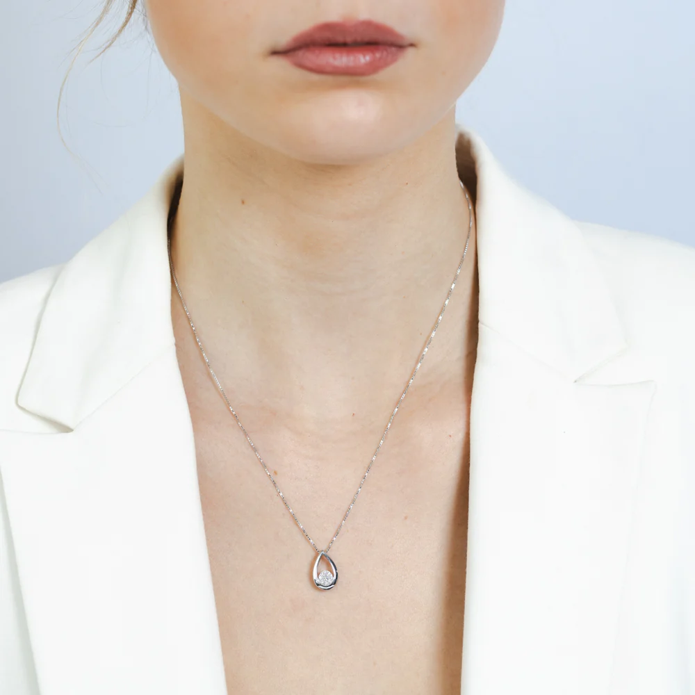 Luminesce Lab Grown 1/10 Carat Diamond Pendant on 45cm Chain in Sterling Silver - Image 2