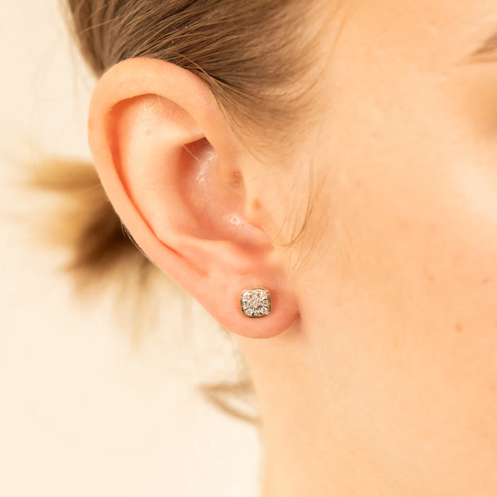Luminesce Lab Grown 1/10 Carat Diamond Stud Earrings in 9ct Yellow Gold - Image 2