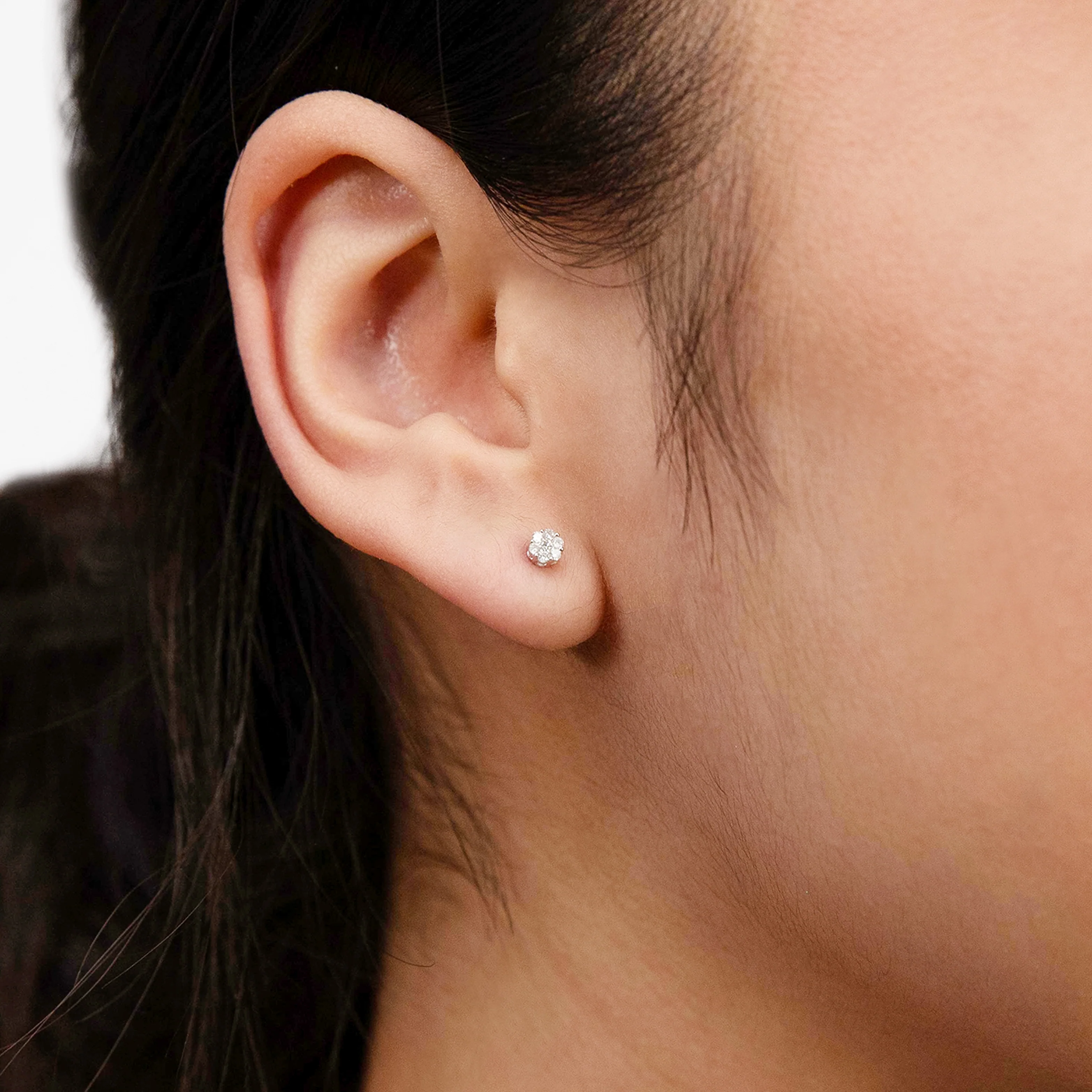 Luminesce Lab Grown 1/10 Carat Diamond Stud Earrings in Sterling Silver - Image 2
