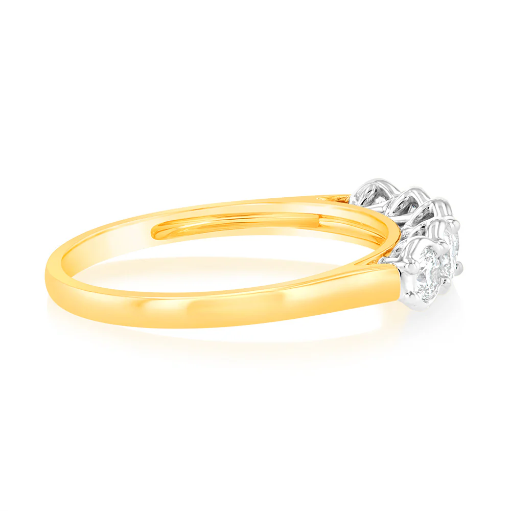 Luminesce Lab Grown  1/2 Carat Diamond 5-Stone Ring in 9ct Yellow Gold - Image 2