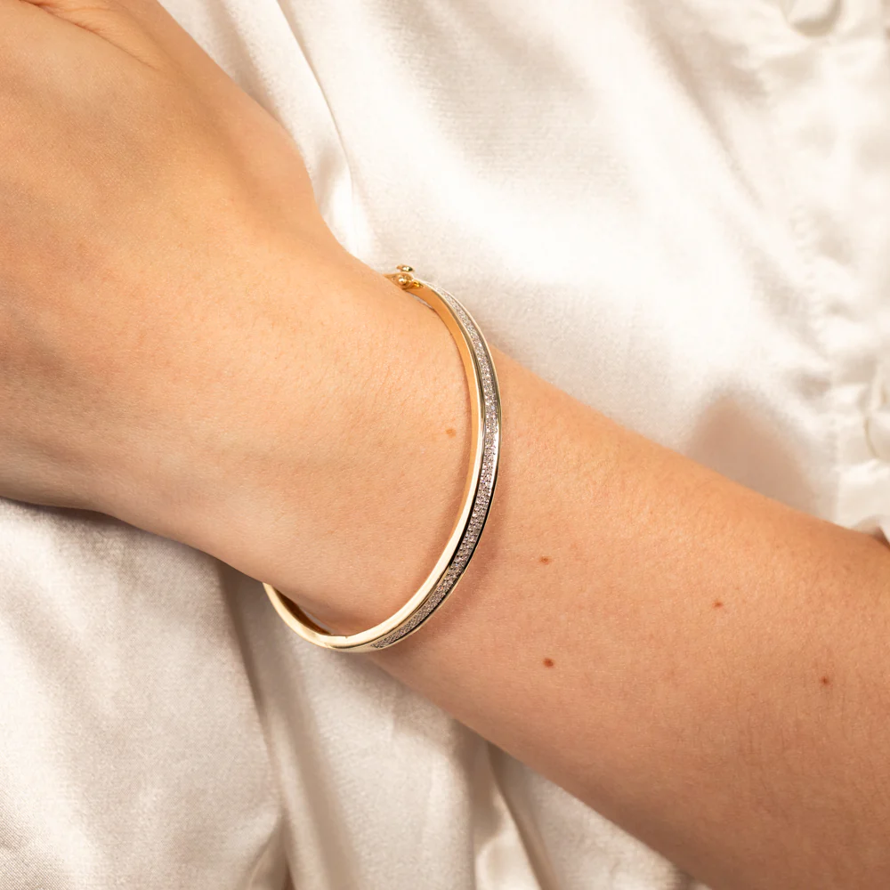 Luminesce Lab Grown 1/2 Carat Diamond Bangle in 9ct Yellow Gold - Image 2